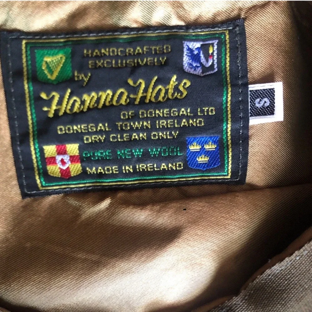 VTG Hanna Hats Donegal Irish Tweed Flat Cap Pure New Wool Unisex Small